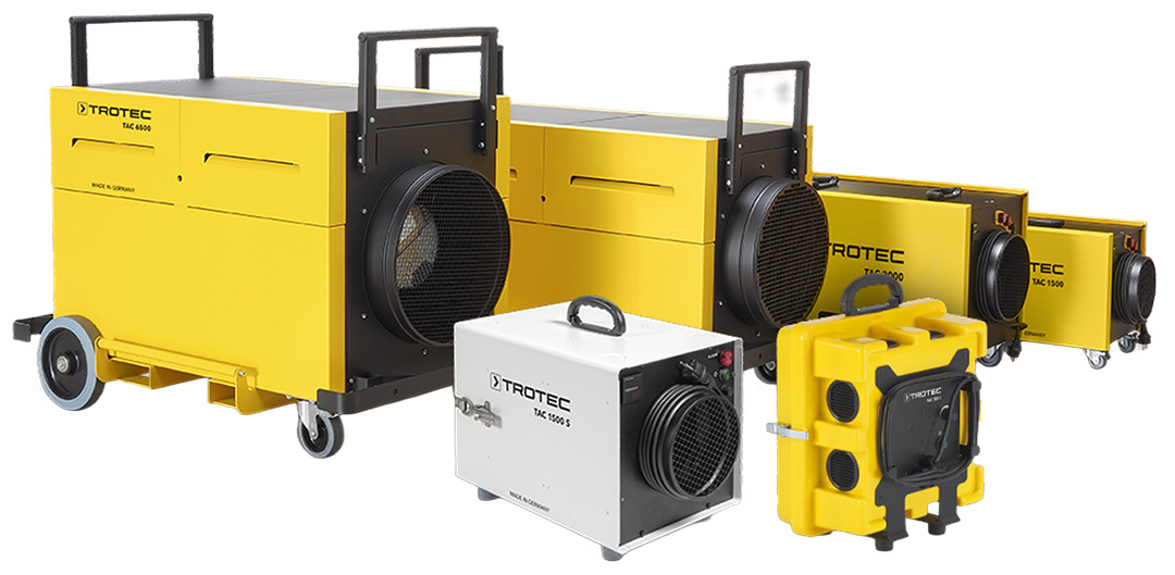The full range of Trotec TAC Commercial Air Cleaners that are made in Germany