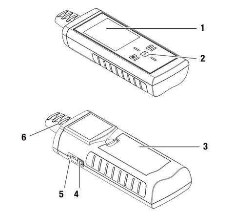 Trotec T510 Moisture Meter - Front and back view